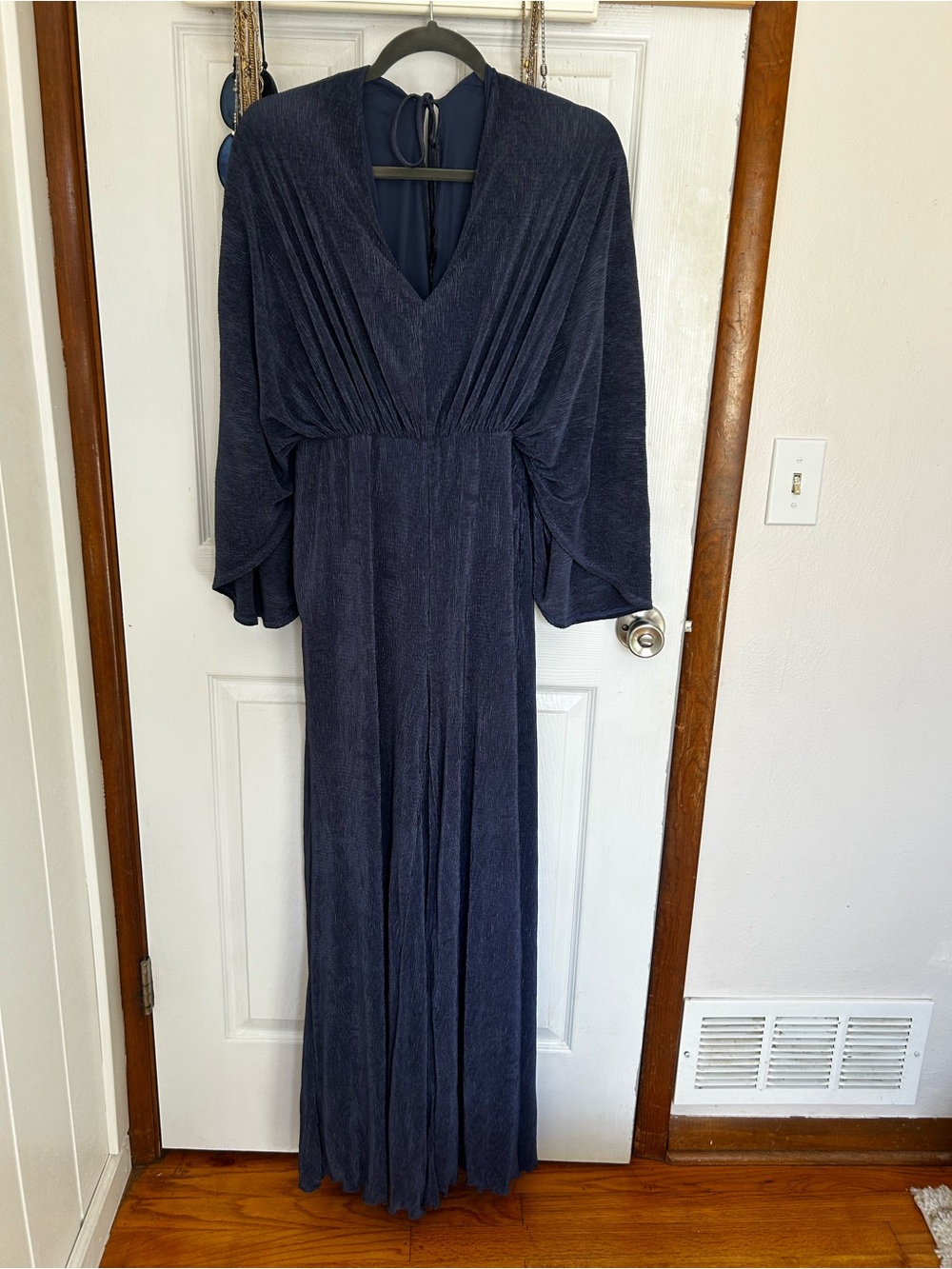 INC International Concepts Navy V-Neck Jumpsuit